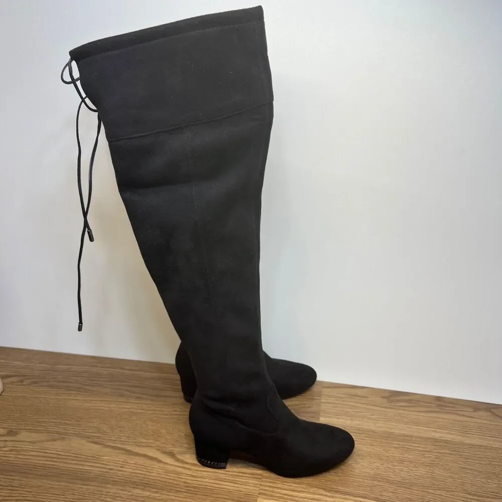 Michael Kors Braden OTK Over Knee Boot Black Faux Suede‎ Women’s Size 6.5M